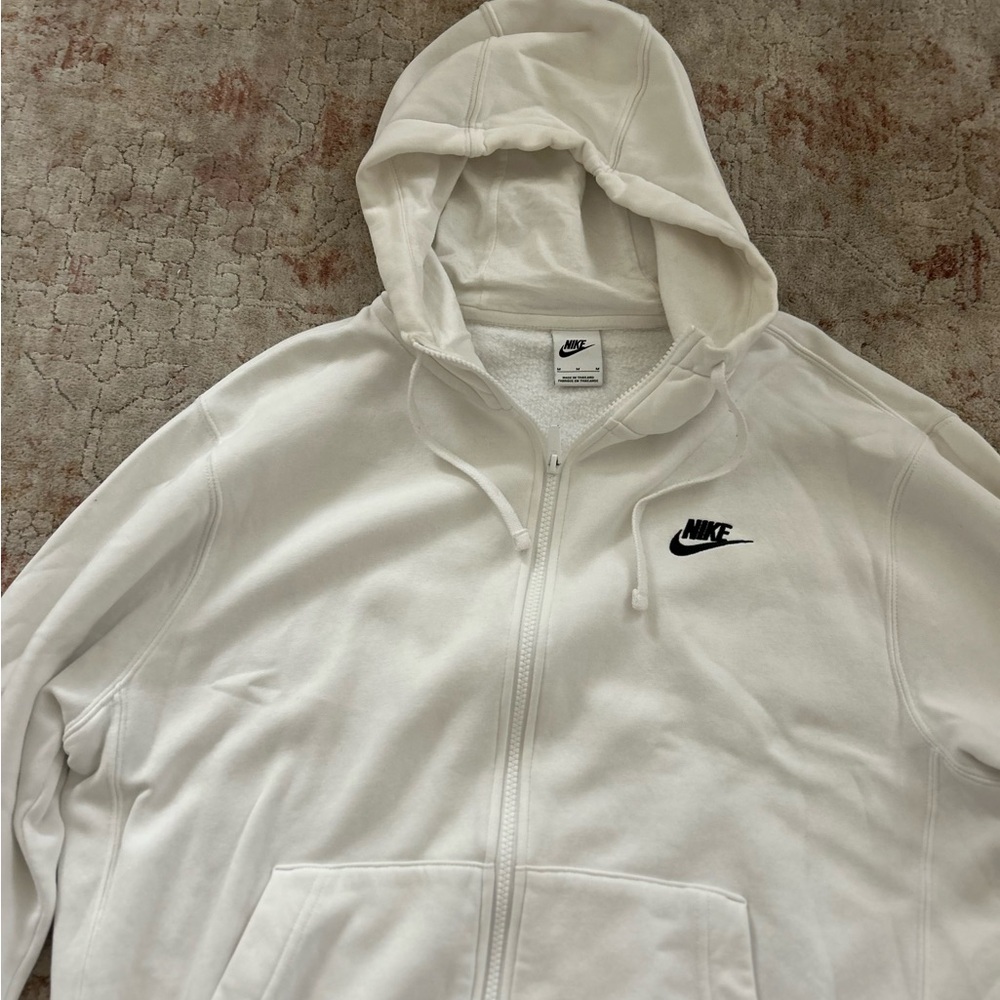 Nike Classic White Zip-Up Hoodie